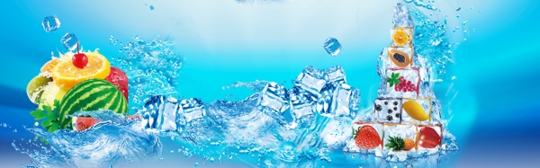 西瓜海灘海洋banner背景
