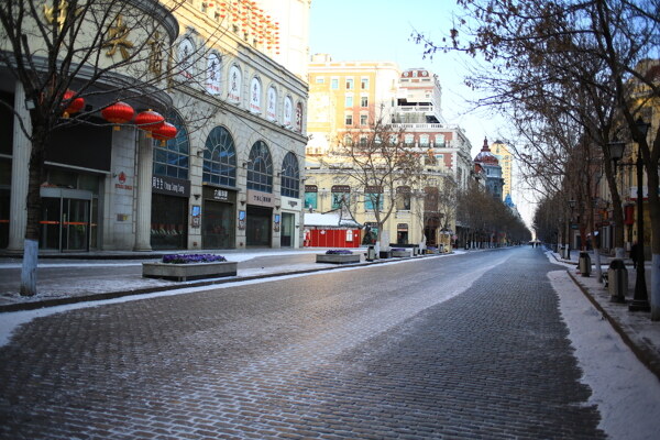 冬天街道图片