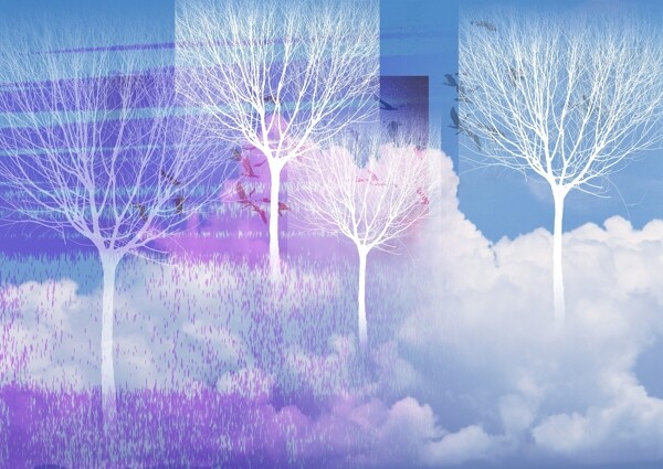 創(chuàng)意彩色樹花室內(nèi)裝飾圖