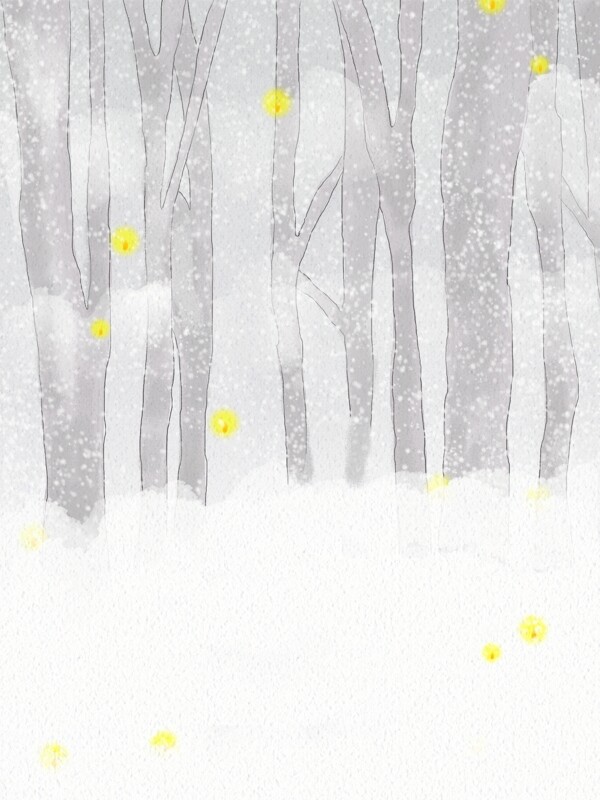 简约大雪节气树林雪地背景设计