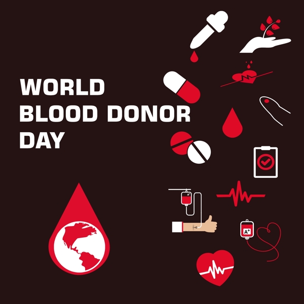 世界献血日图表元素
