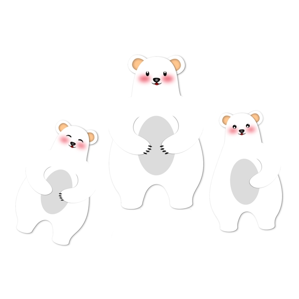 手绘小熊动物卡通透明素材