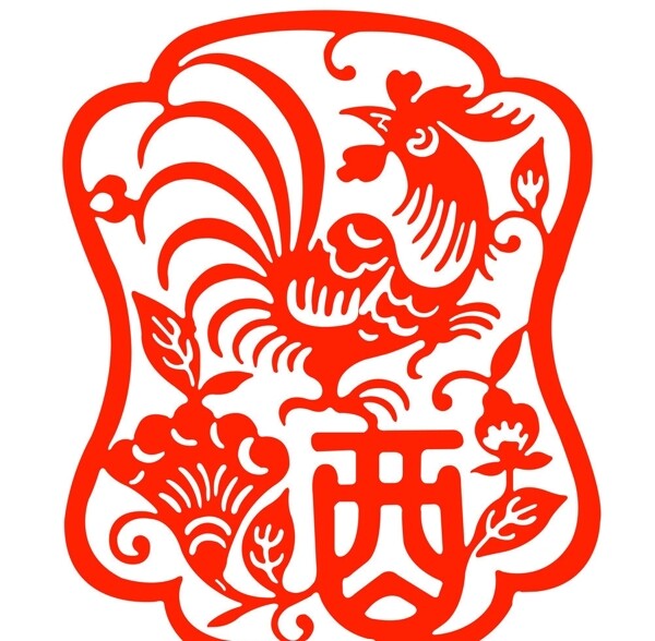 剪紙雞圖片
