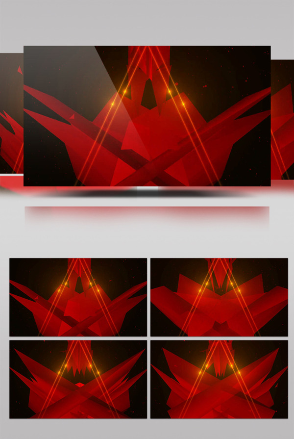 红色光三角动态视频素材