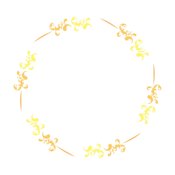 圆形黄色花纹边框