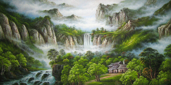 山水風(fēng)景裝飾畫