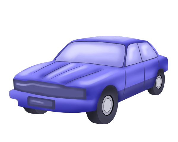 紫色的汽车装饰插画