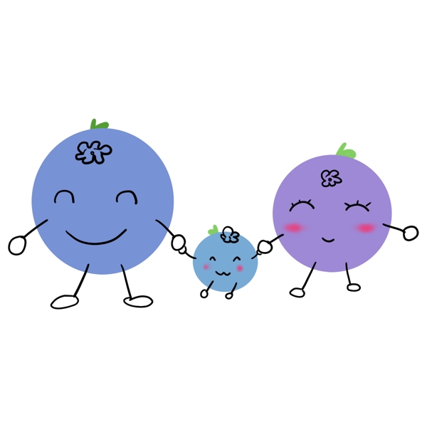 一家三口萌翻可爱的蓝莓