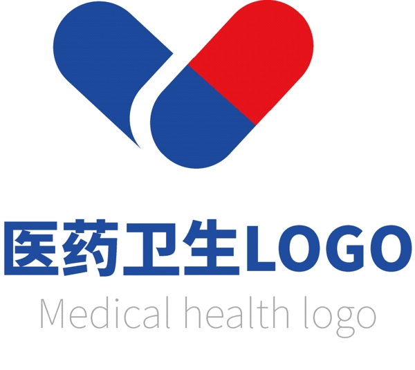 蓝红医药卫生logo