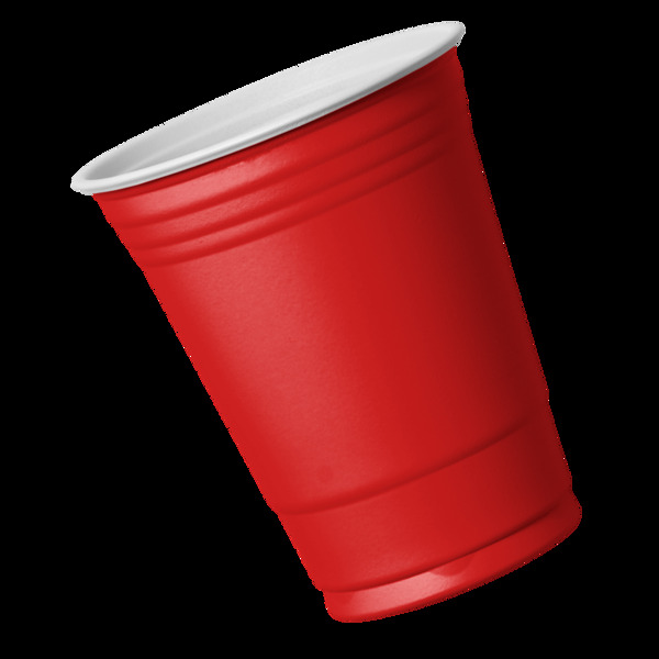 红色塑料杯子png元素