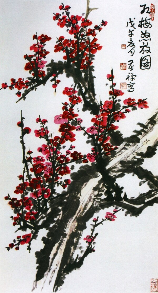 梅花水墨畫圖片