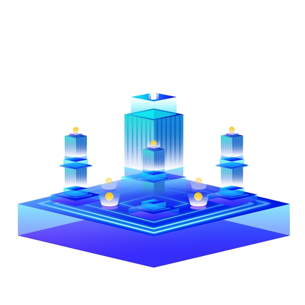 2.5d金融科技辦公樓可商用元素