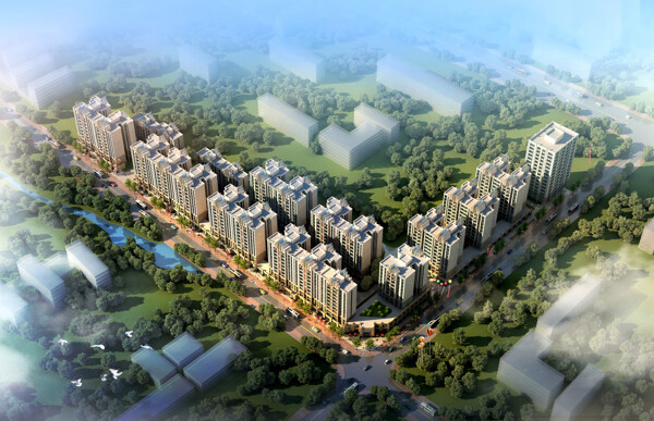 小區(qū)建筑設(shè)計(jì)鳥(niǎo)瞰圖圖片