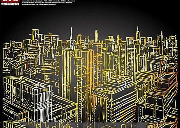 城市建筑矢量剪影图片