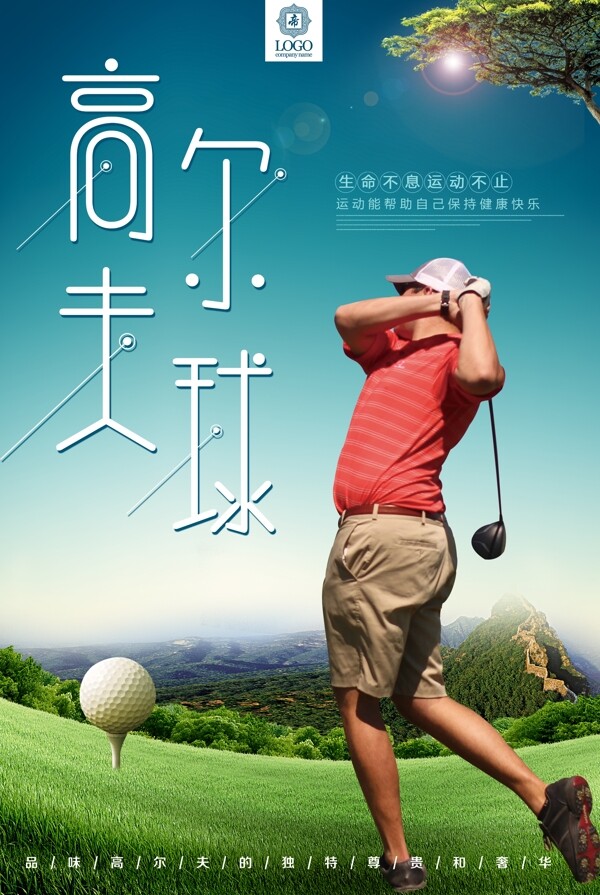 大气高尔夫球海报