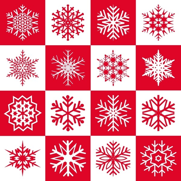 雪花在一個正方形圖案