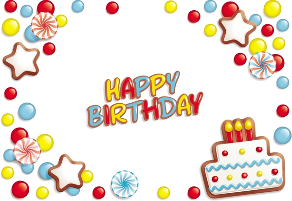 生日快樂元素生日蛋糕