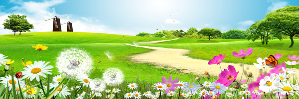 花園綠地裝飾畫