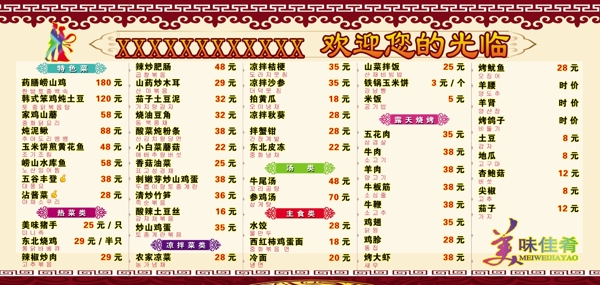 菜譜點(diǎn)菜展板