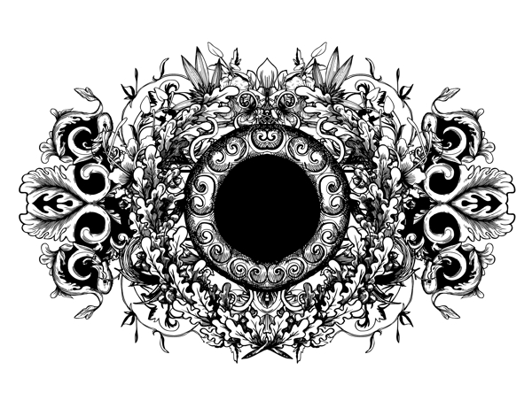 舊貨花卉幀矢量插畫