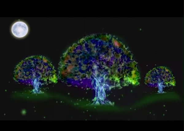 月亮荧光树视频素材