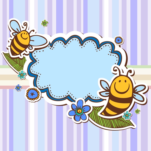 蜜蜂剪贴语言框图片