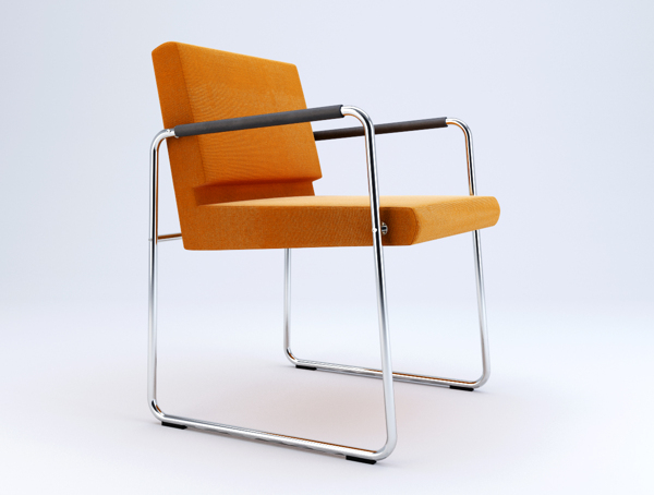 橙色单人椅子DietikerGenioLoungeChair3Dmodel