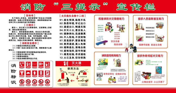 消防三提示宣傳欄