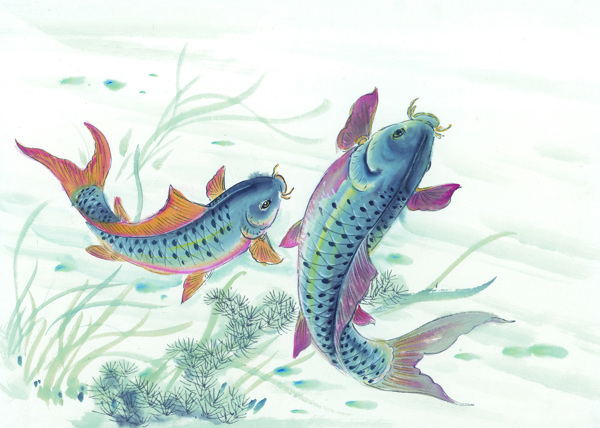 古圖繪畫動物魚類生物
