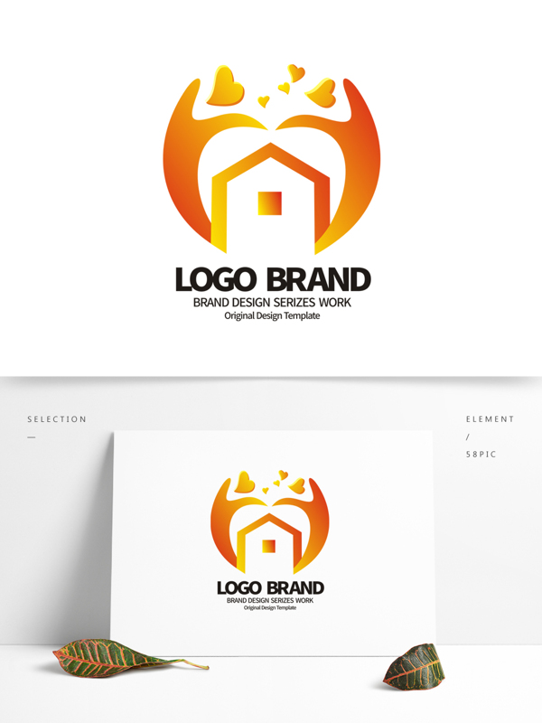 原创红黄人形Y字母公司LOGO标志设计