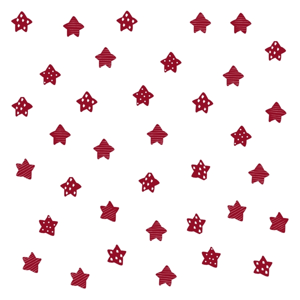 圣诞节红色系漂浮星星装饰图案卡通手绘