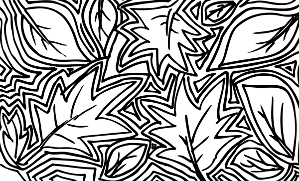 葉子背景矢量插畫(huà)摘要素描
