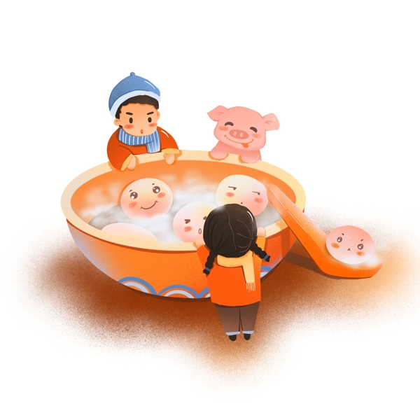 元旦場景插畫商用可商用