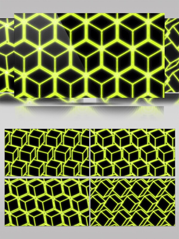 蜂窝结构黄色立体小方块组合视频素材