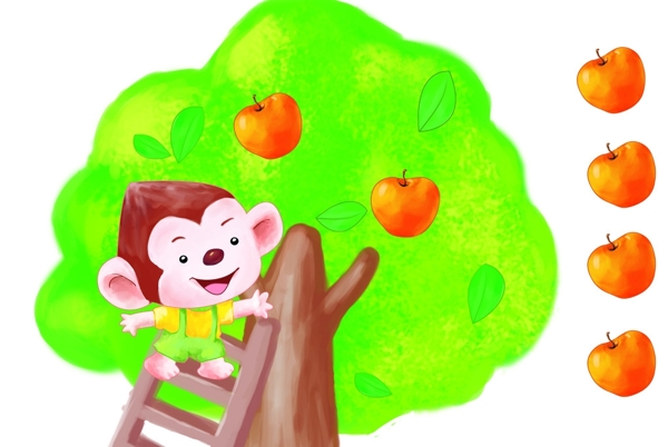 猴子摘桃子
