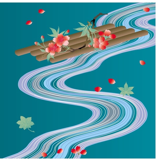 河流矢量素材