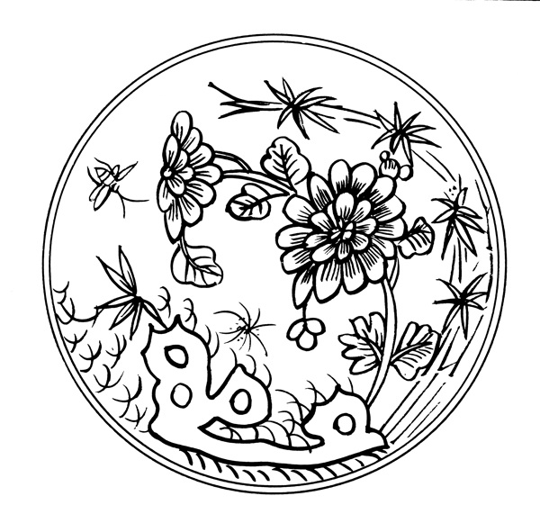清代花鳥圖案中國傳統(tǒng)圖案0017