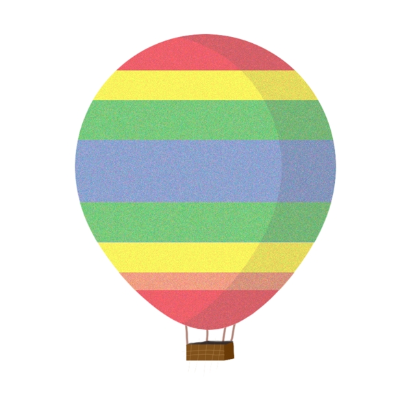 清新条纹热气球装饰元素