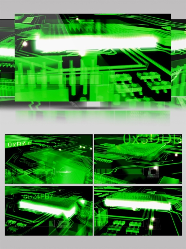 绿色荧光宫殿高清视频素材