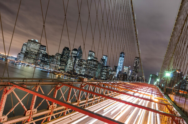 纽约大桥夜景