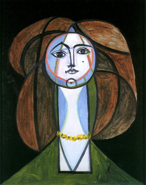 1946Femmeaucollierjaune西班牙画家巴勃罗毕加索抽象油画人物人体油画装饰画