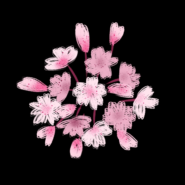 春天的粉色樱花插画