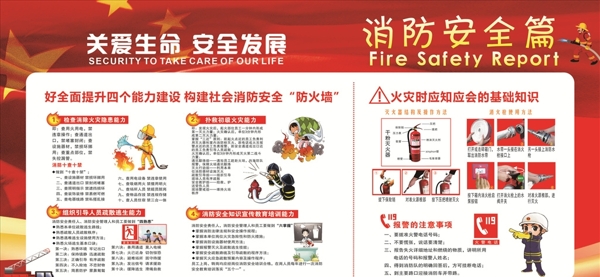 消防消防知识展板消防安全图片