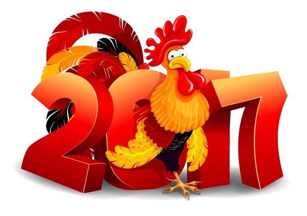 雞年圣誕節(jié)新年矢量素材