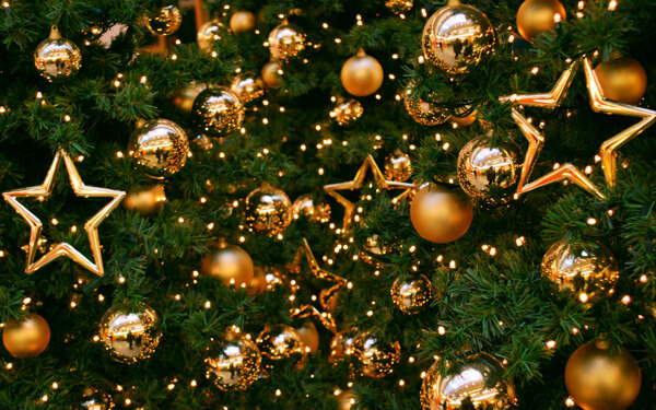 圣诞树装饰灯饰五角星节日气氛