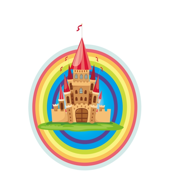 彩色圆圈城堡建筑物
