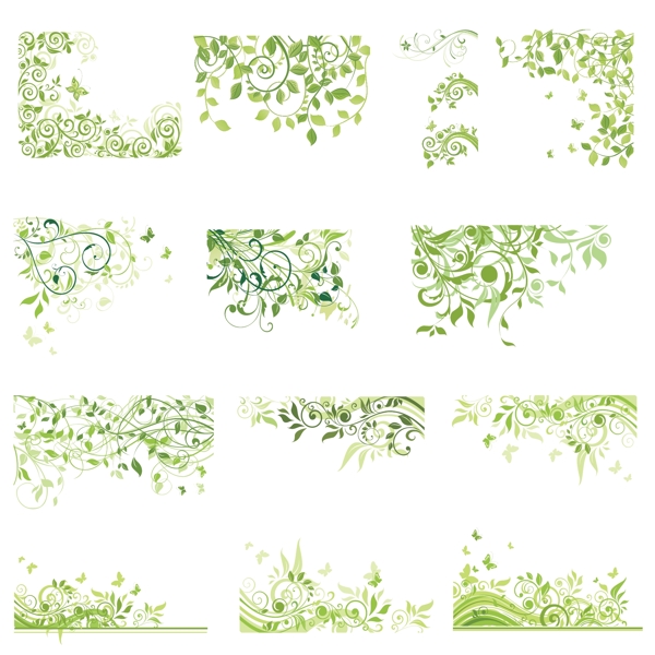 绿色花纹