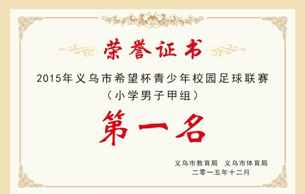 榮譽(yù)證書獎(jiǎng)狀