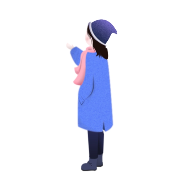 彩繪冬季女孩元素設(shè)計