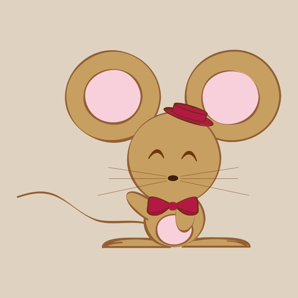 印花矢量图T恤图案动物老鼠色彩免费素材